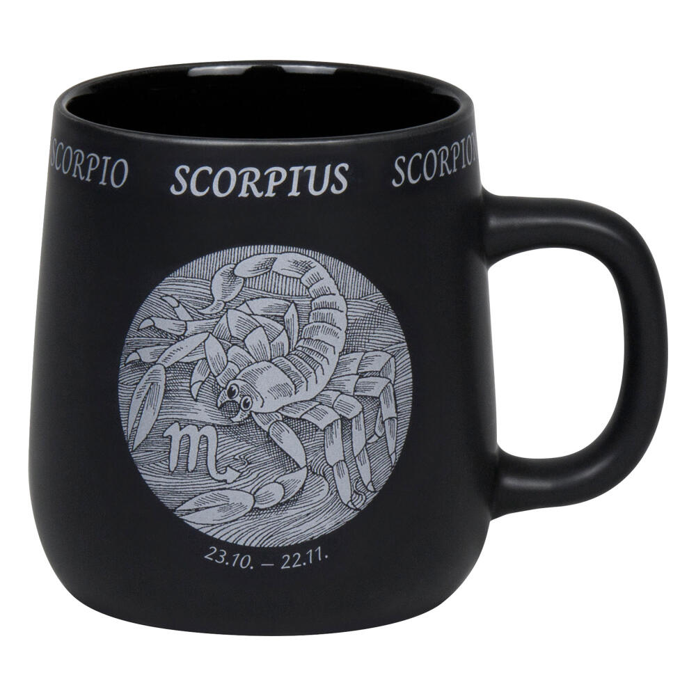 Könitz Mug Zodiac Sign Scorpio, Cup, Coffee Cups, New Bone, Black, 395 ml, 1172392880