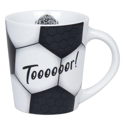Könitz Becher Fußball - Tooooor!, Tasse, Kaffeetasse, Porzellan, Schwarz, 380 ml, 1111342837