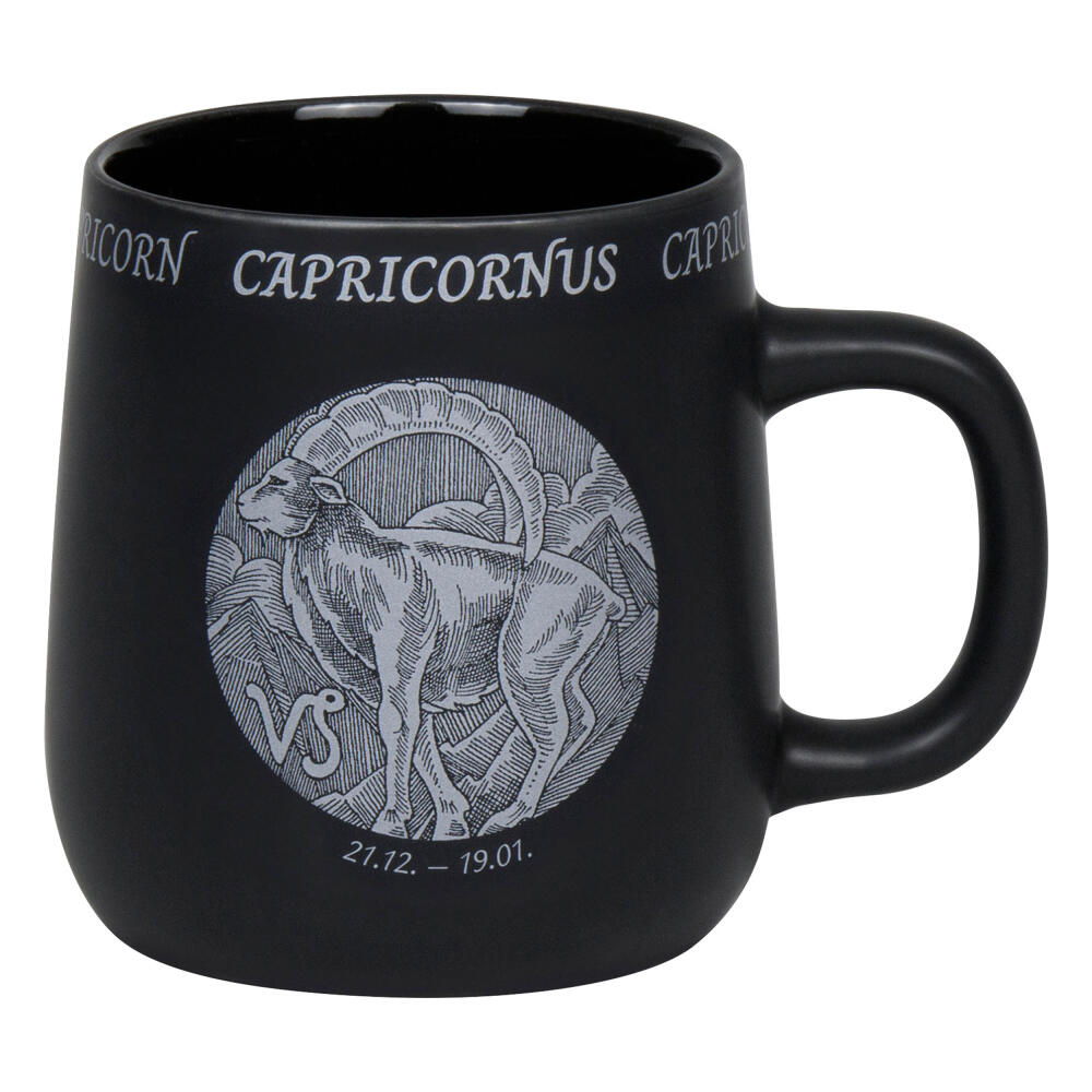 Könitz Mug Zodiac Sign Capricorn, Cup, Coffee Cups, New Bone, Black, 395 ml, 1172392881