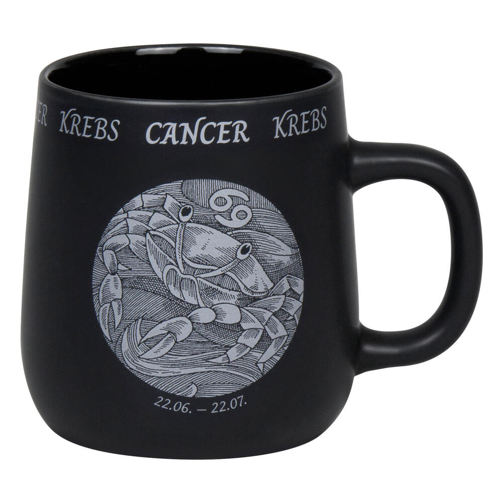 Könitz Mug Zodiac Sign Cancer, Cup, Coffee Cups, New Bone, Black, 395 ml, 1172392887