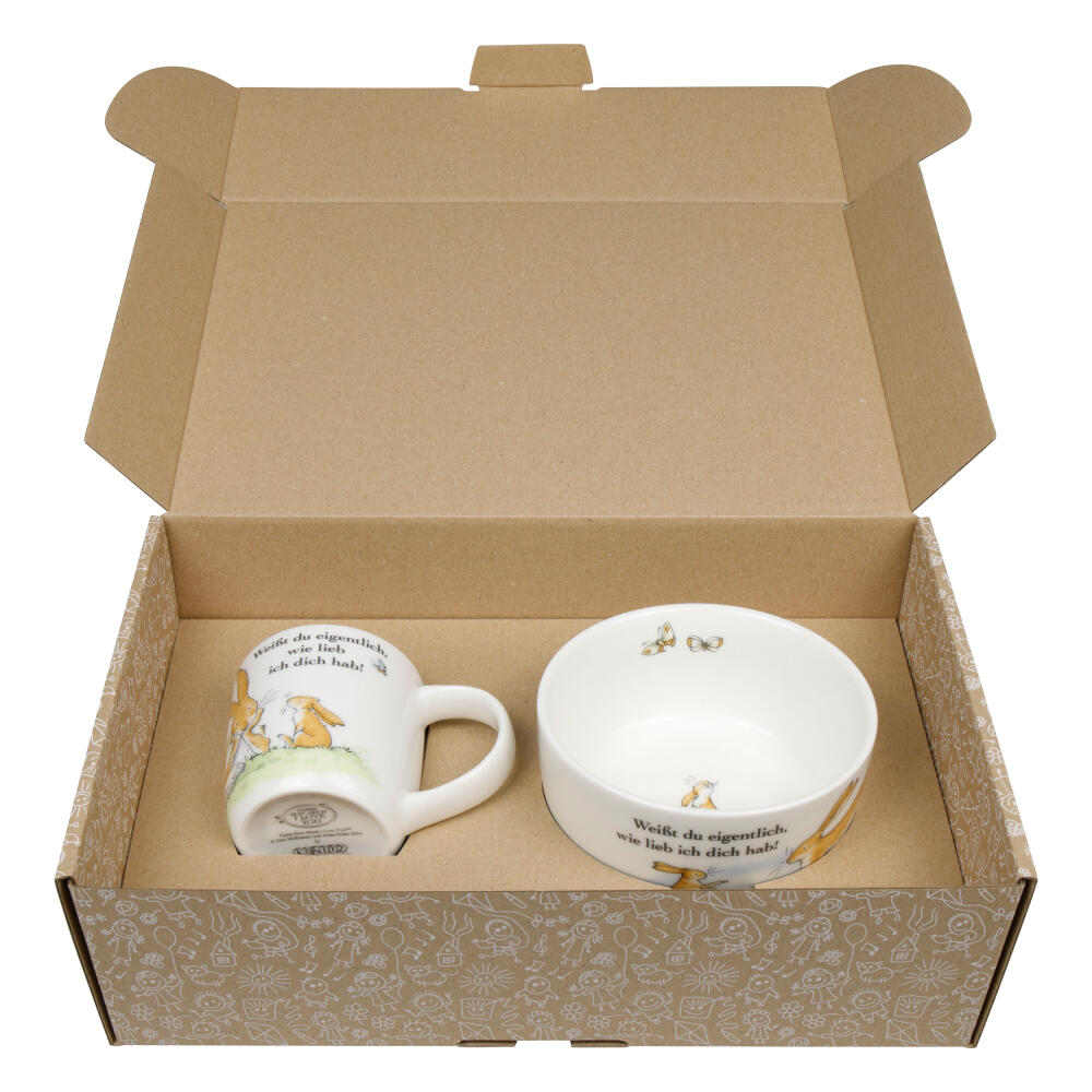 Könitz Kinderset 3-tlg. Weißt du eigentlich, Teller, Tasse, Schale, New Bone, Bunt, 1150002897