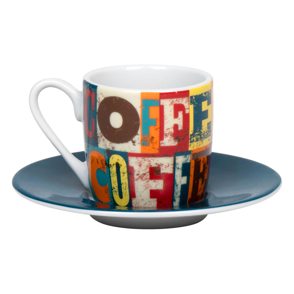 Könitz Espressotasse Coffee Squares, Tasse, Kaffeetassen, Porzellan, Bunt, 85 ml, 1150532835