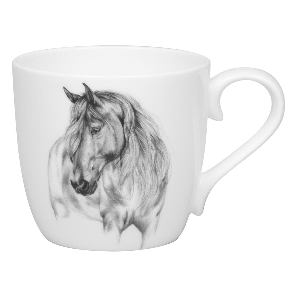 Könitz Becher Amazing Animals Pferd, Tasse, Kaffeetasse, Bone China, Schwarz, 425 ml, 1120572864