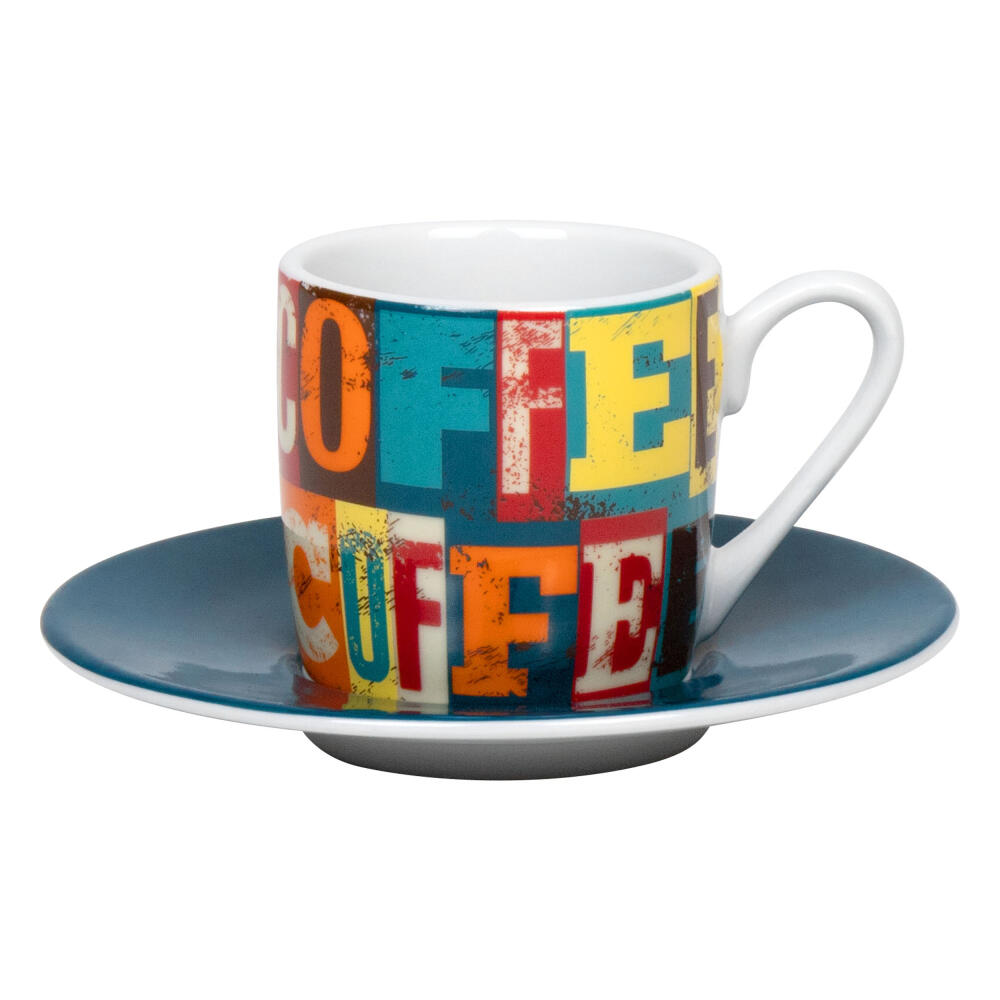Könitz Espressotasse Coffee Squares, Tasse, Kaffeetassen, Porzellan, Bunt, 85 ml, 1150532835
