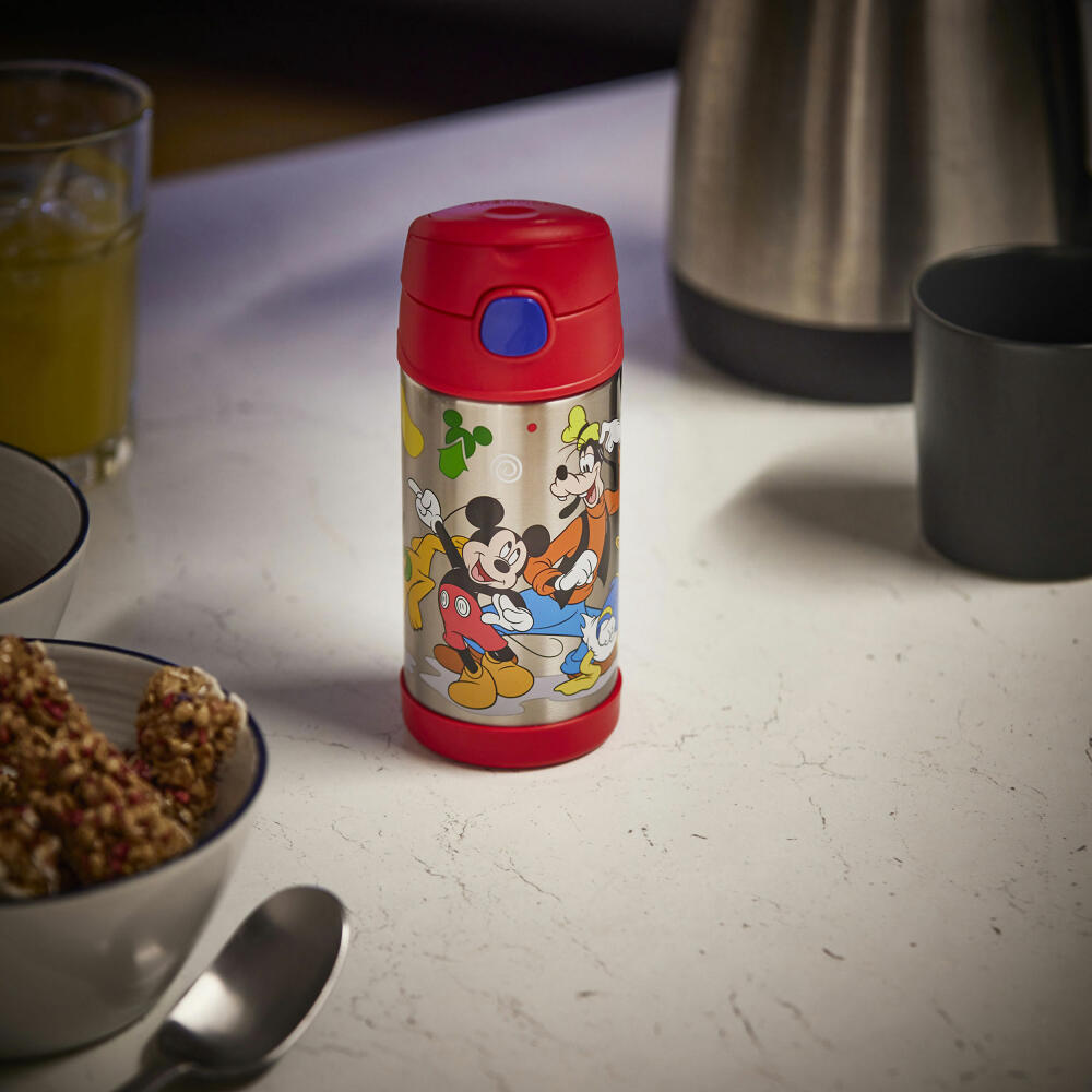 THERMOS kids insulated drinking bottle FUNTAINER STRAW BOTTLE DISNEY Mickey, thermos bottle, bottle, stainless steel, 350 ml, 4113411035