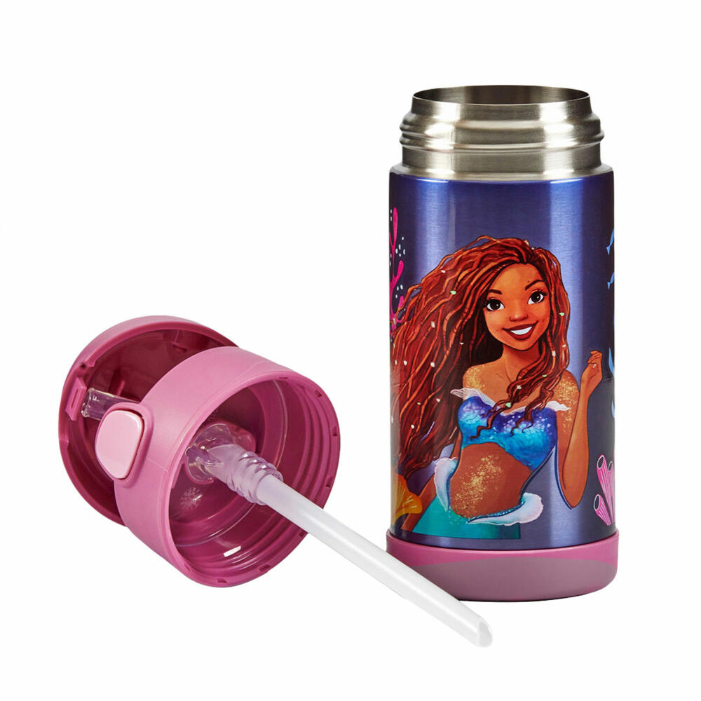 THERMOS kids insulated drinking bottle FUNTAINER STRAW BOTTLE DISNEY Mermaid, thermos bottle, bottle, stainless steel, 350 ml, 4113415035