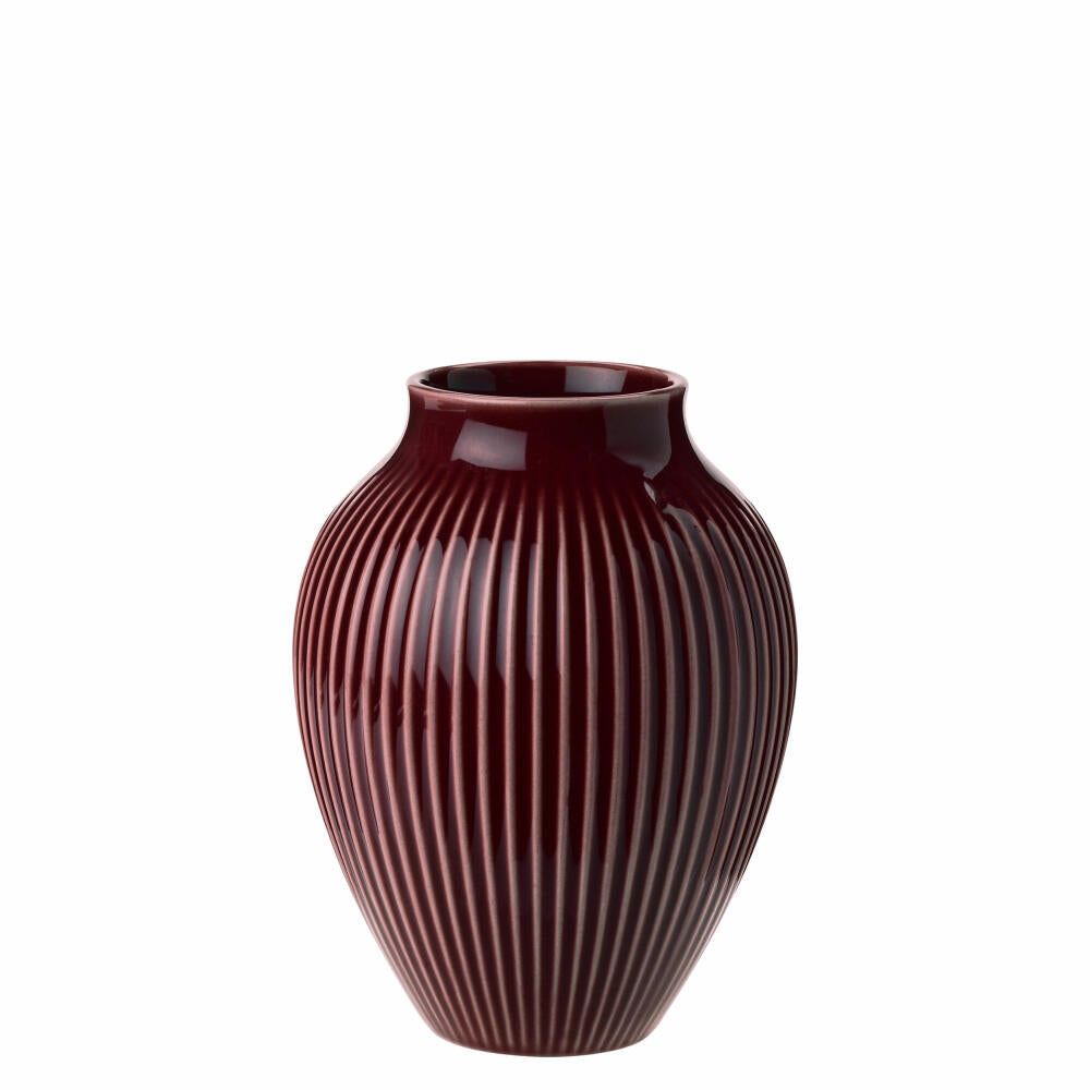 Knabstrup Vase Ripple, Dekovase, Blumenvase, Keramik, Berry, 12.5 cm, K1236-2