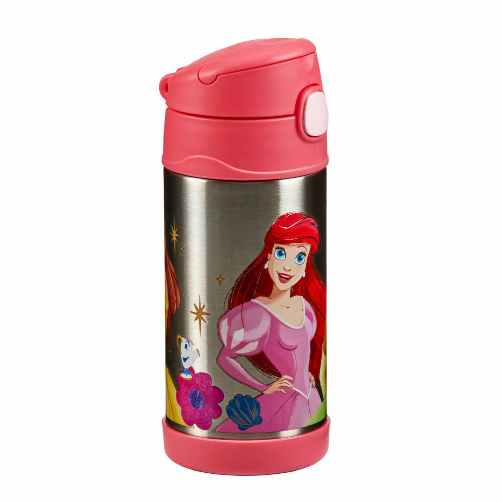 THERMOS kids insulated drinking bottle FUNTAINER STRAW BOTTLE DISNEY Princesses, thermos bottle, bottle, stainless steel, 350 ml, 4113413035