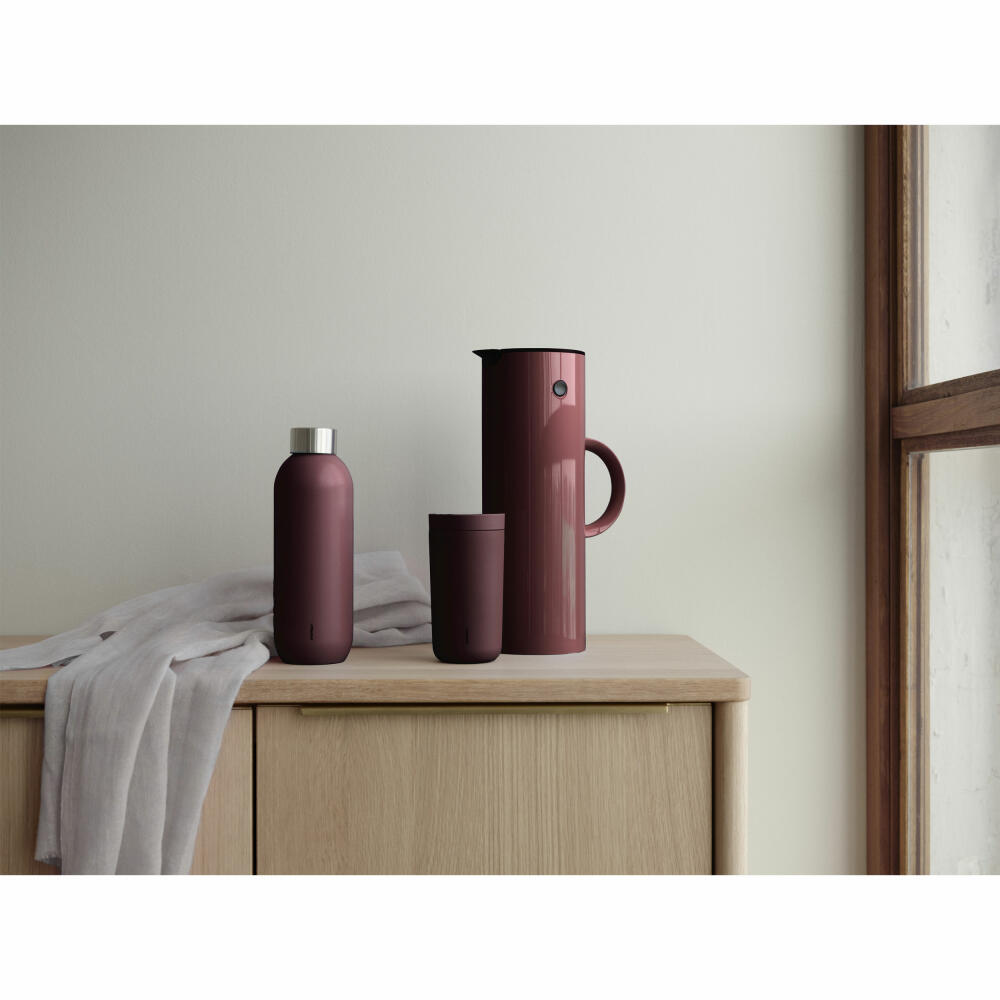 Stelton Isolierkanne EM77, Thermokanne, Kunststoff, Glas, Berry, 1 L, 995-7