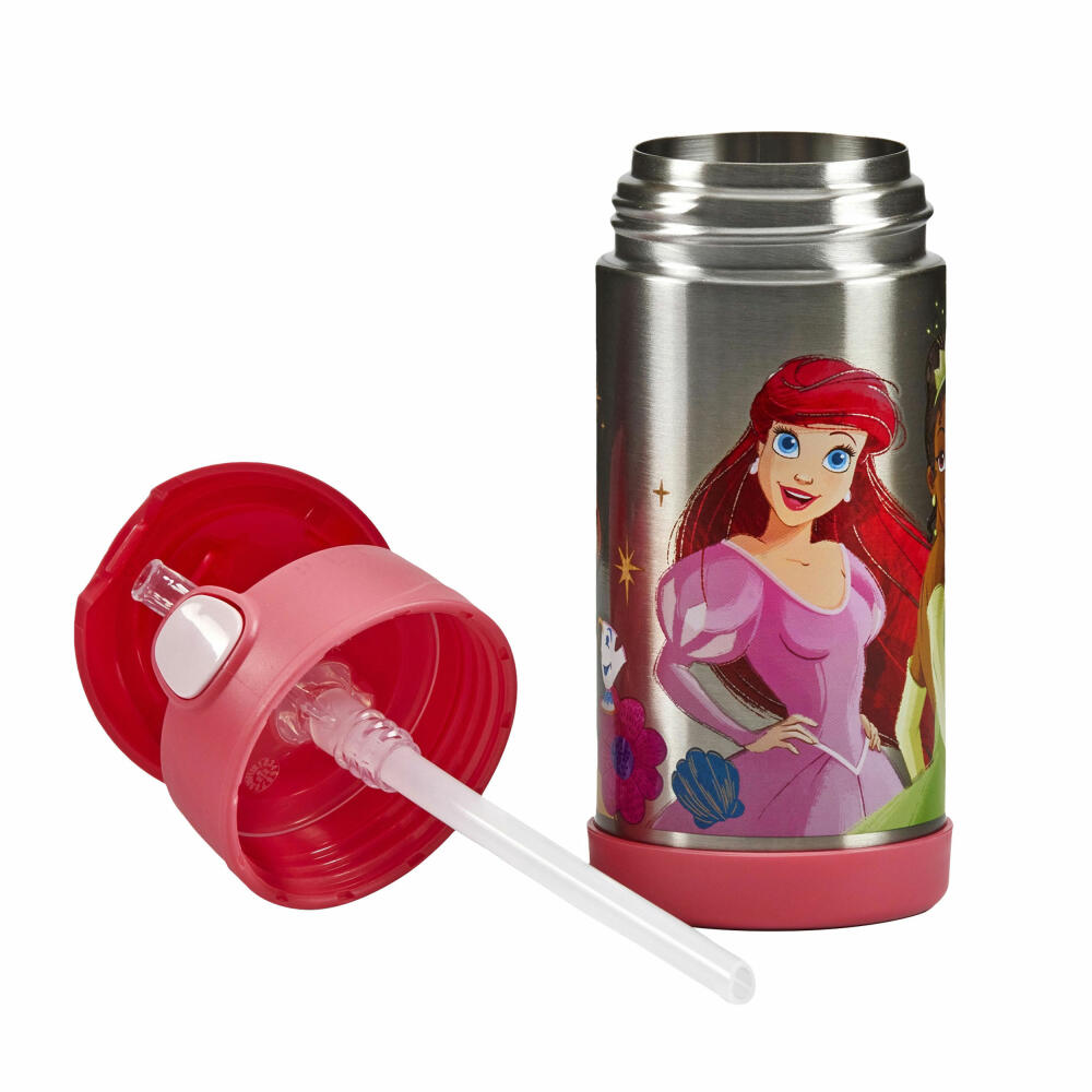 THERMOS kids insulated drinking bottle FUNTAINER STRAW BOTTLE DISNEY Princesses, thermos bottle, bottle, stainless steel, 350 ml, 4113413035