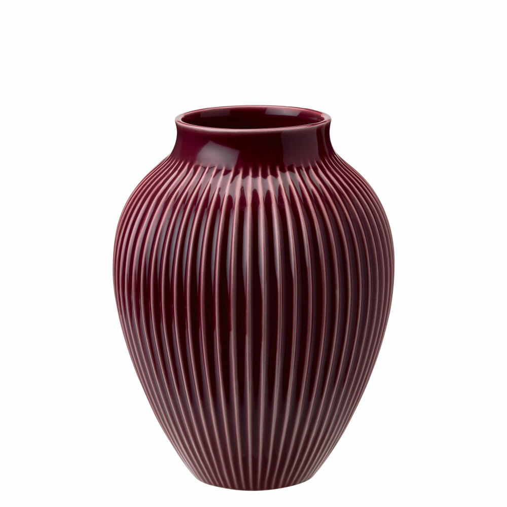 Knabstrup Vase Ripple, decorative vase, flower vase, ceramic, Berry, 20 cm, K1235-2