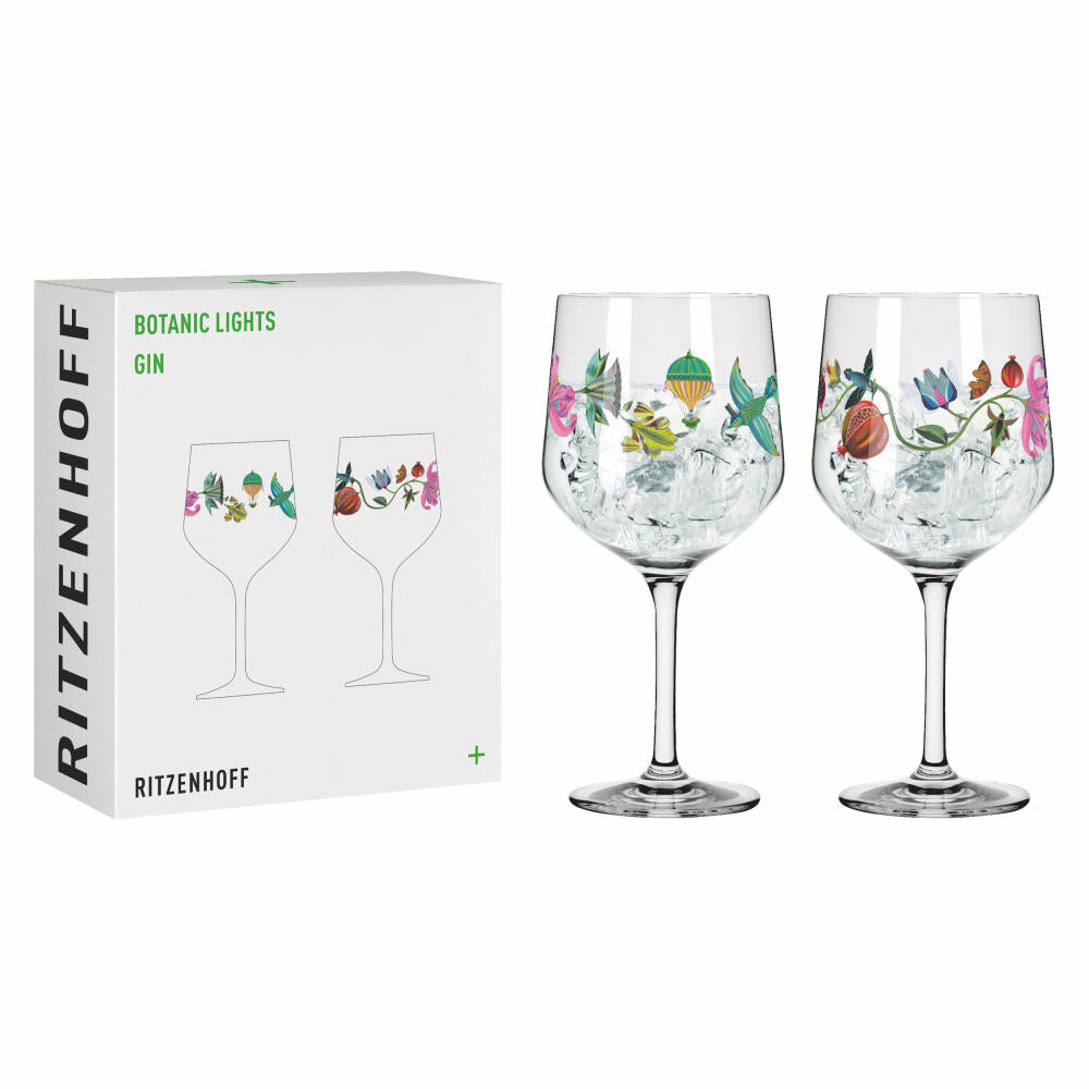 Ritzenhoff Botanic Lights Gin Goblet 009 010 F24, set of 2, Olaf Hajek, gin glass, crystal glass, 720 ml, 3881002