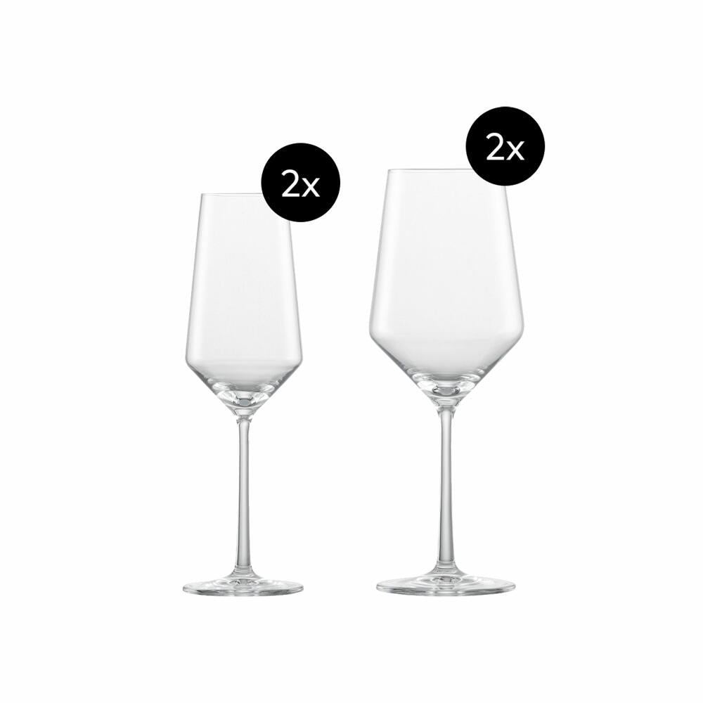 Zwiesel Glas Gläserset Pure Date Night 4-tlg., Kristallglas, Transparent, 124012