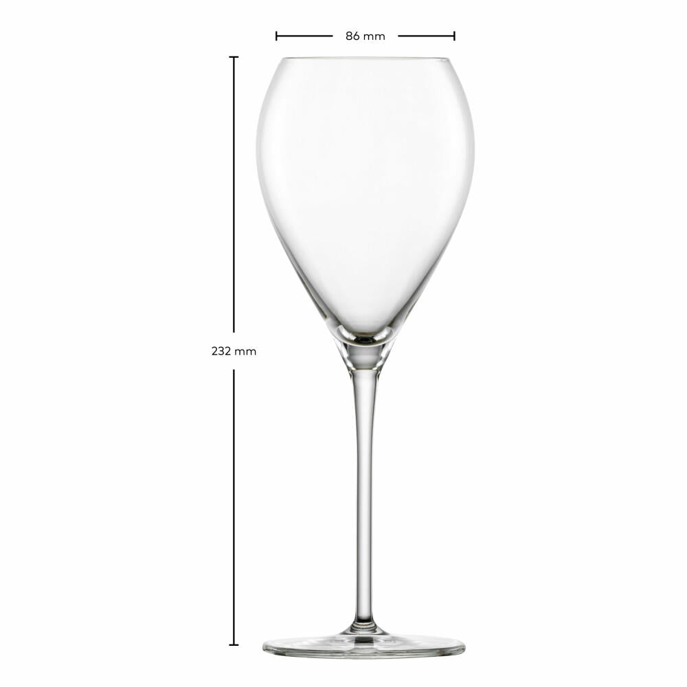 Schott Zwiesel Iseo champagne glass set of 4 with effervescence point, crystal glass, transparent, 383 ml, 123622