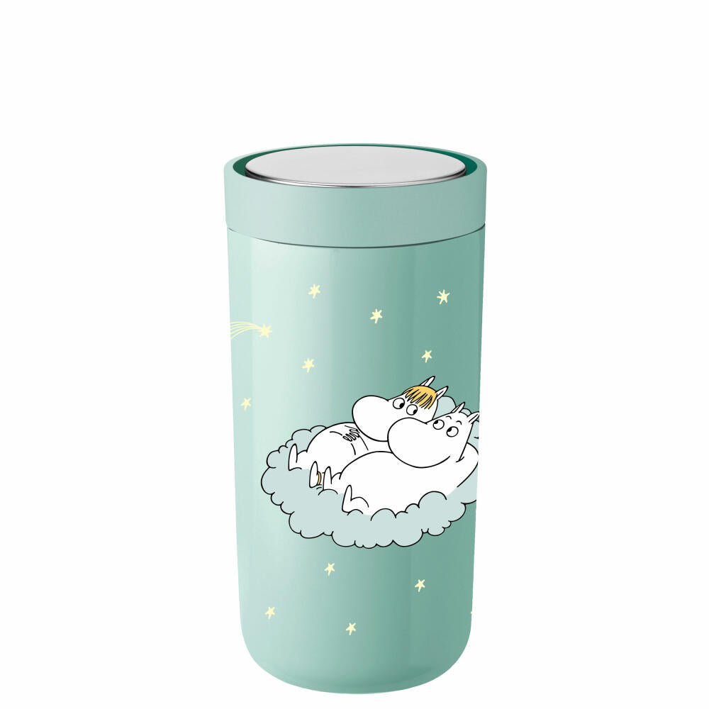 Stelton Thermo Mug To Go Click - Moomin Shooting Star, stainless steel, plastic, light blue, 400 ml, 1371-13