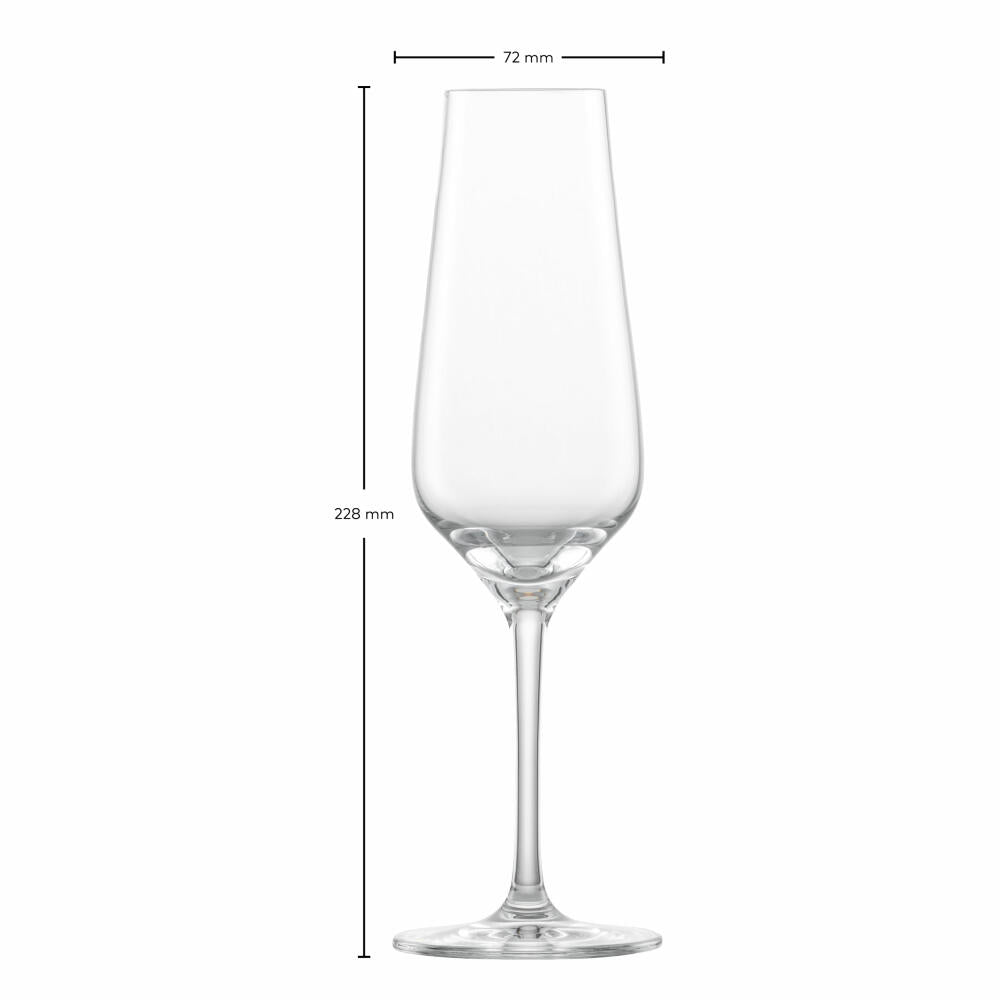 Zwiesel Glass Champagne Glass Bouquet Set of 2 with Effervescence Point, Crystal Glass, Transparent, 247 ml, 123740