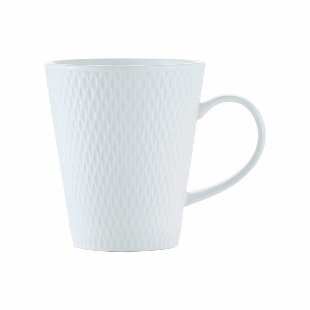 Maxwell & Williams Diamonds Becher Kegelförmig, Kaffeebecher, Teetasse, Tasse, Porzellan, Weiß, 350 ml, DV0196