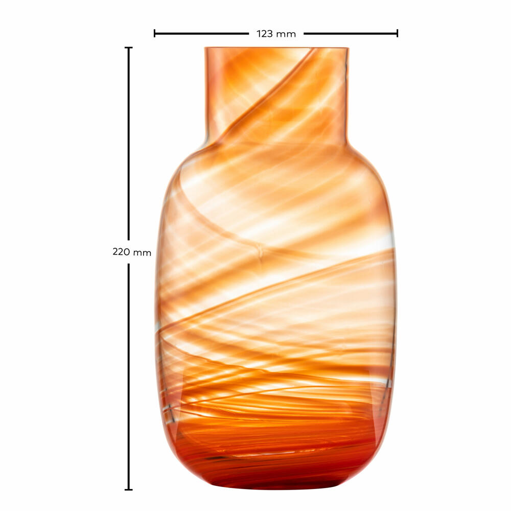 Zwiesel Glas Handmade Vase Coral Waters S, Kristallglas, Korallenrot, 123429