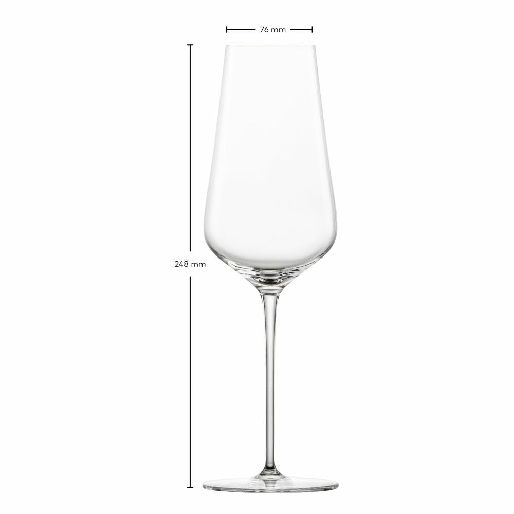 Zwiesel Glas Hybrid Champagne Glass Duo Set of 2 with Effervescence Point, Crystal Glass, Transparent, 378 ml, 123474