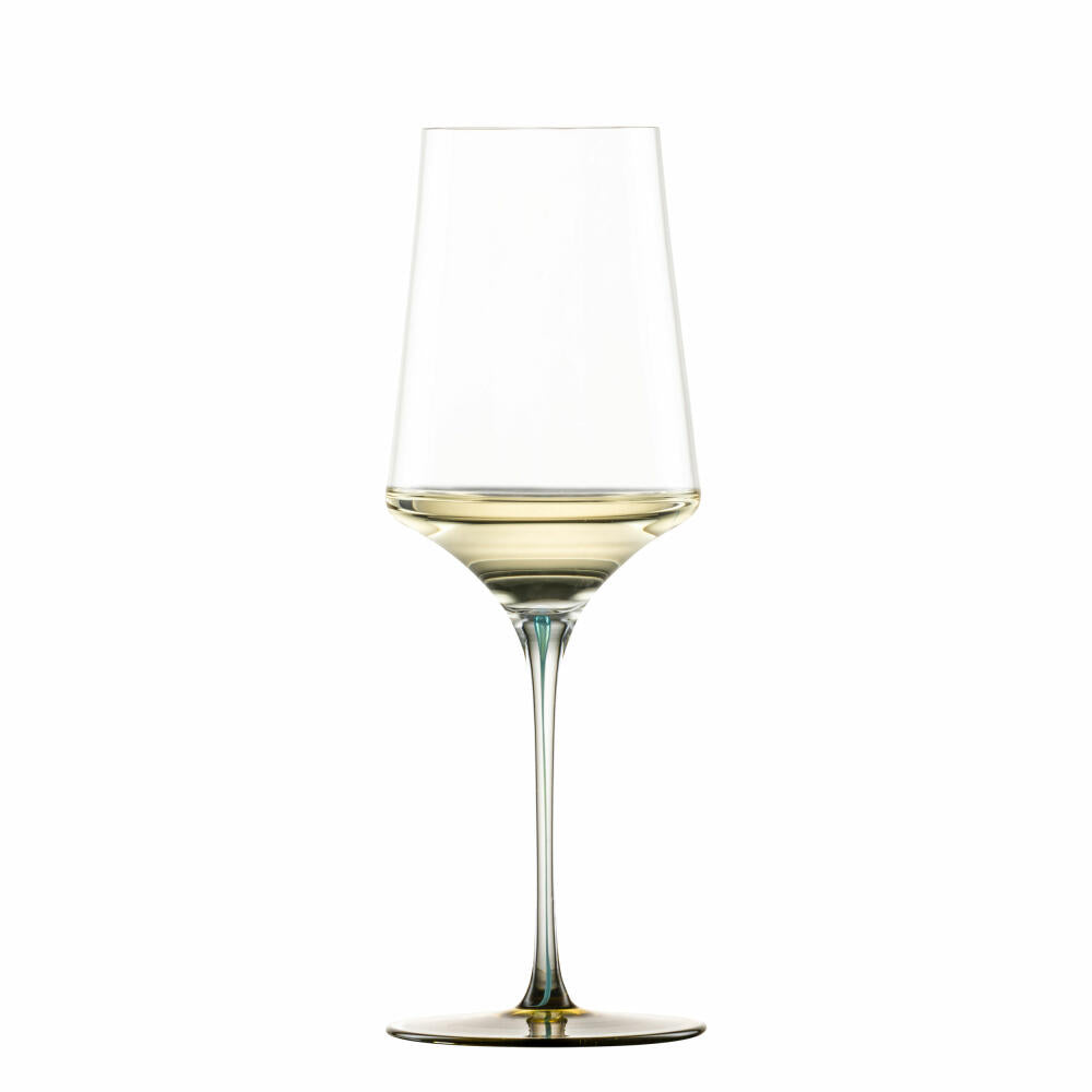 Zwiesel Glas Handmade white wine glass Ink, crystal glass, ochre green, 407 ml, 123421