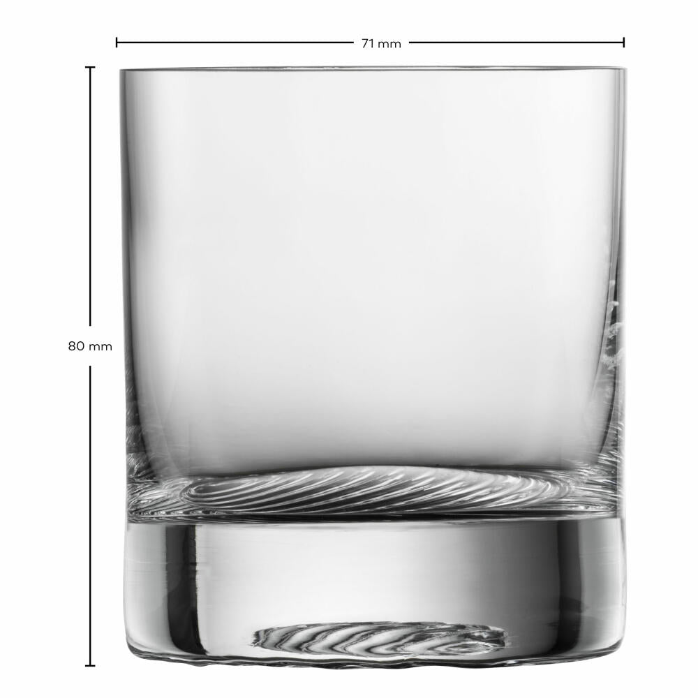 Zwiesel Glass Whiskey Glass Small Echo Set of 4, Crystal Glass, Transparent, 200 ml, 123379