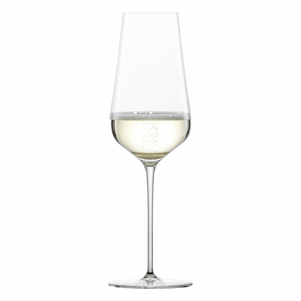 Zwiesel Glas Hybrid Champagne Glass Duo Set of 2 with Effervescence Point, Crystal Glass, Transparent, 378 ml, 123474