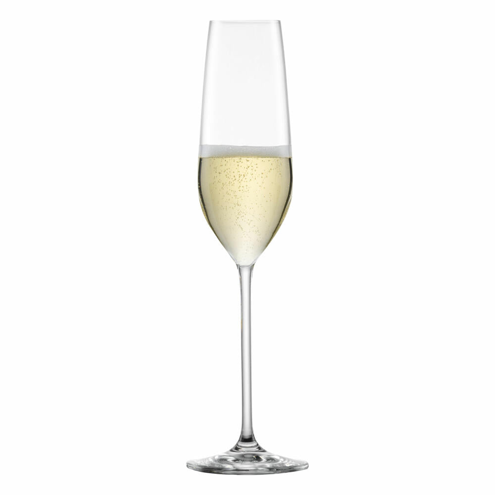 Schott Zwiesel Sektglas Fortissimo 4er Set mit Moussierpunkt, Kristallglas, Transparent, 240 ml, 123686