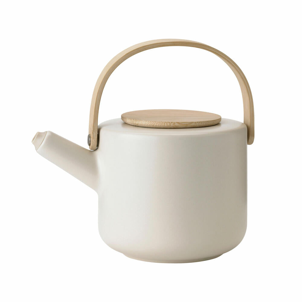 Stelton teapot Theo, pot with lid, stoneware, bamboo, sand, 700 ml, X-642-1