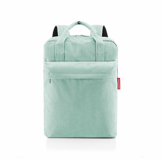 reisenthel allday backpack M, Reisetasche, Rucksack, Recycling-PET, Cord Mint, 15 L, EJ5050