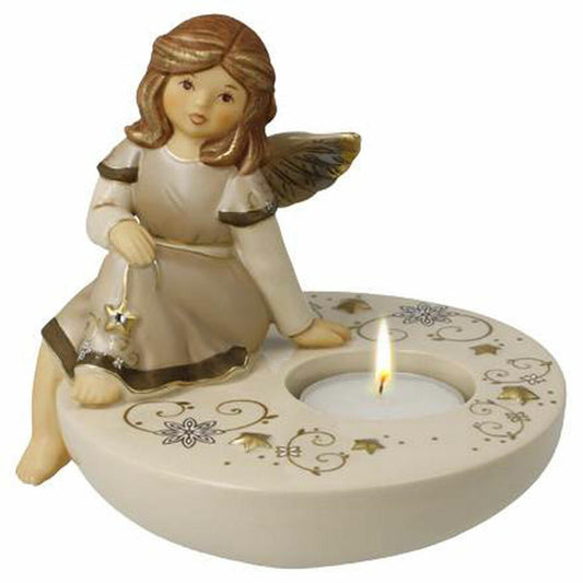 Goebel Candle Holder Dreamer in Candlelight, Stoneware, Walnut, 41660661