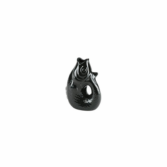 Gift Company Vase Monsieur Carafon XS, decorative vase in fish shape, stoneware, black, 13 cm, 1087402002