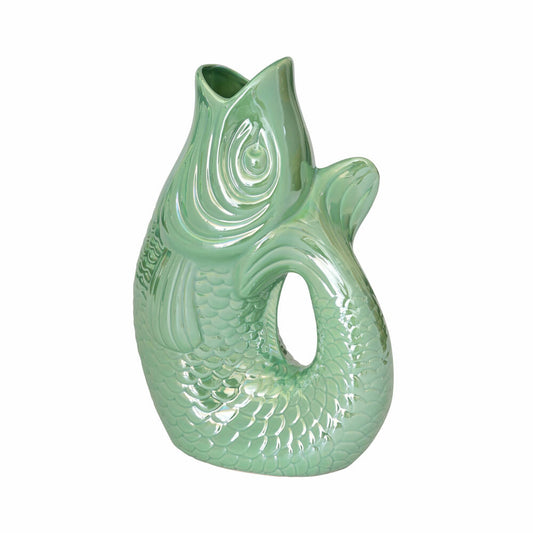 Gift Company Vase Monsieur Carafon L, decorative vase in fish shape, stoneware, Rainbow Mint, 31cm, 1087405092