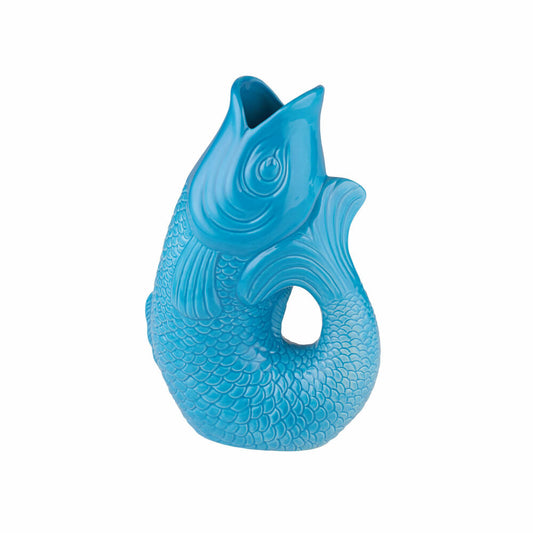 Gift Company Vase Monsieur Carafon S, decorative vase in fish shape, stoneware, Lagoon, 25.2 cm, 78357