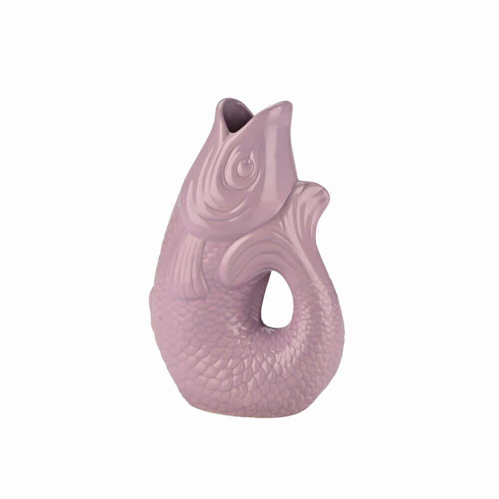 Gift Company Vase Monsieur Carafon S, decorative vase in fish shape, stoneware, lavender, 25.2 cm, 1087403014