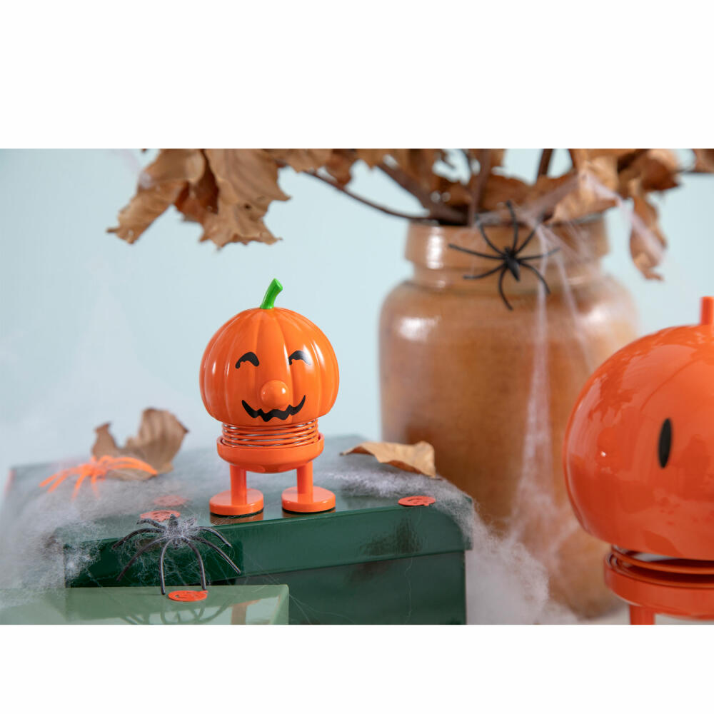 Hoptimist decorative figure Halloween Pumpkin, wobbling figure, ABS plastic, steel, orange, 7.2 cm, 33218