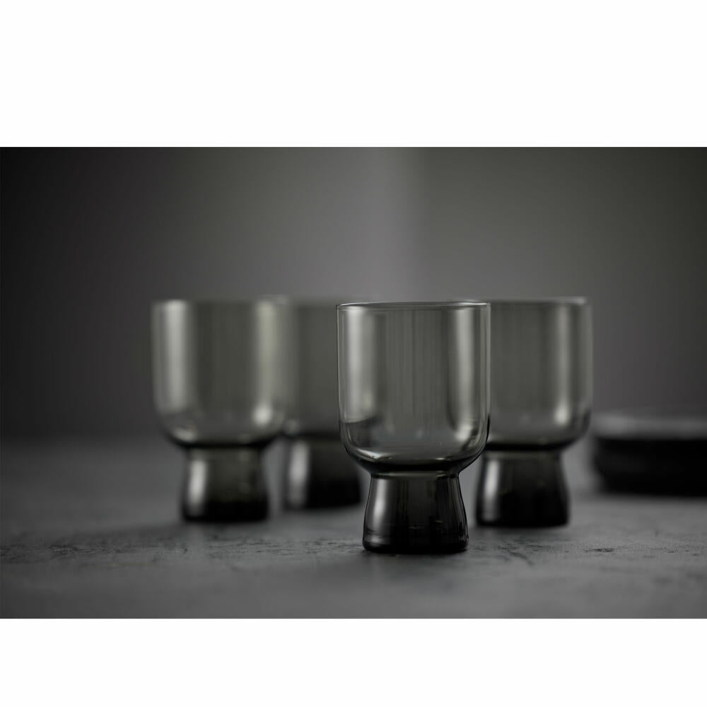 Lyngby Glas Water Glass Sorrento Smoke Set of 4, Mug, Glass, Grey, 300 ml, 32749