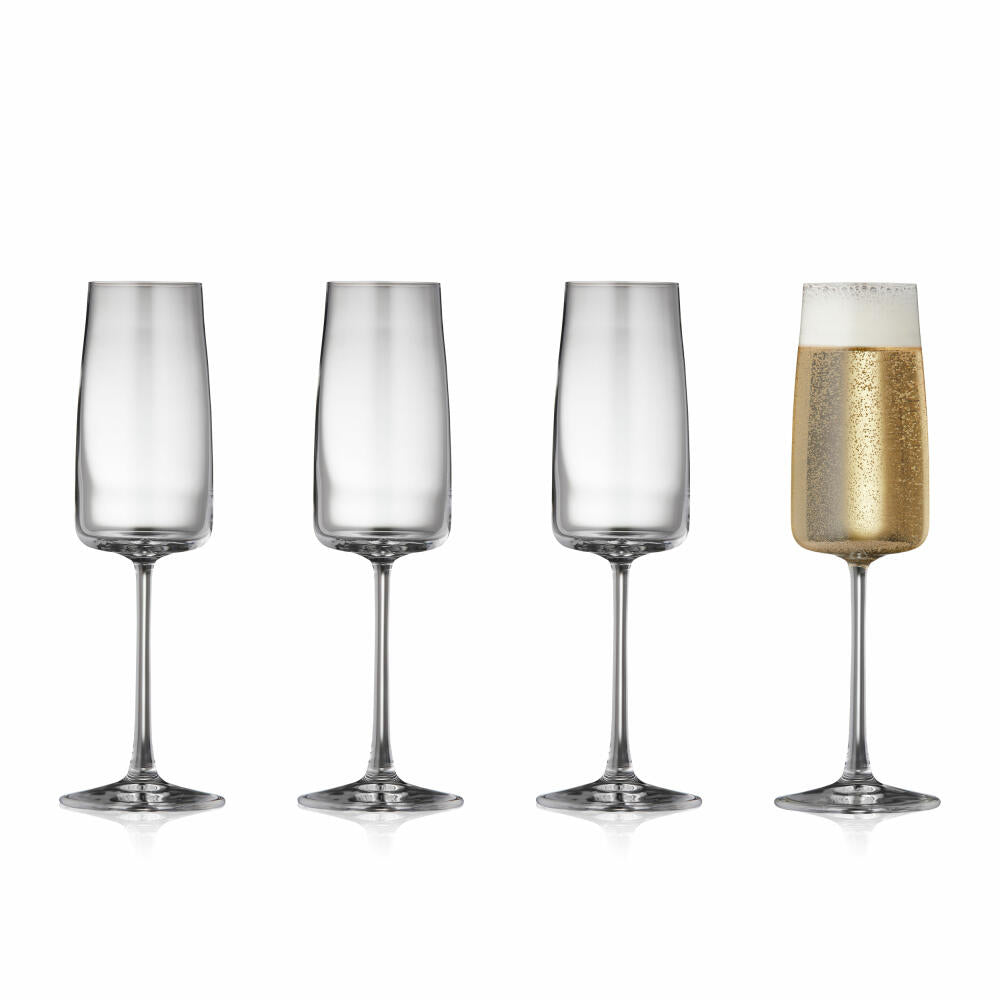 Lyngby Glass Champagne Glass Zero Set of 4, Crystal Glass, Clear, 300 ml, 12268