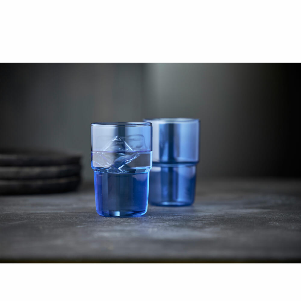 Lyngby Glas drinking glass Torino set of 2, mug, glass, blue, 400 ml, 30196