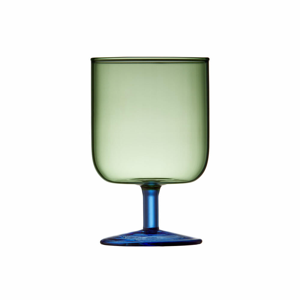 Lyngby Glas wine glass Torino set of 2, stemmed glasses, glass, green, blue, 300 ml, 30204