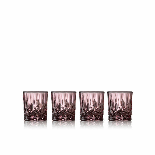 Lyngby Glas Messglas Sorrento 4er Set, Messbecher, Glas, Pink, 40 ml, 32014