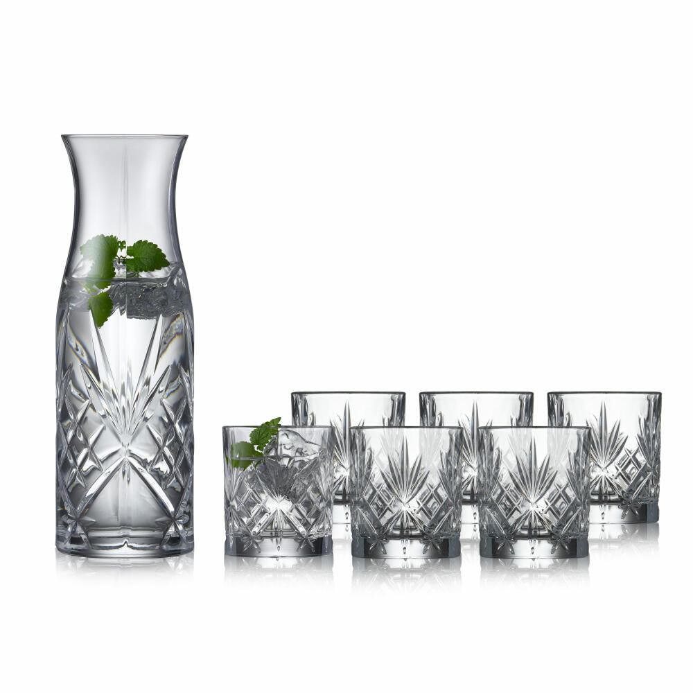 Lyngby Glas carafe set Melodia 7-piece, carafe with 6 glasses, crystal glass, clear, 10508