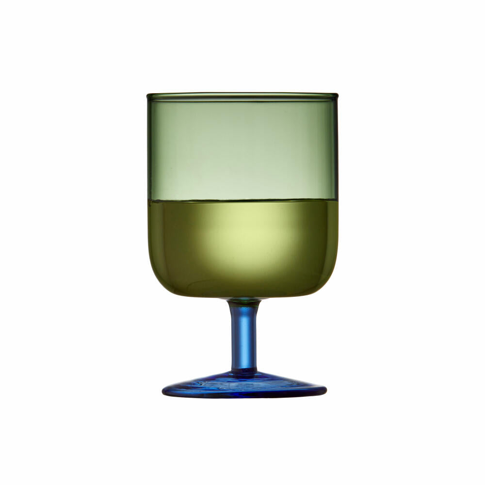 Lyngby Glas wine glass Torino set of 2, stemmed glasses, glass, green, blue, 300 ml, 30204