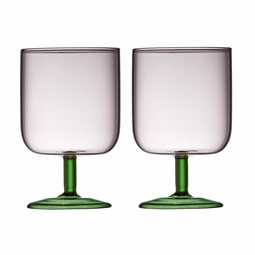 Lyngby Glas wine glass Torino set of 2, two-tone, glass, pink, green, 300 ml, 30205