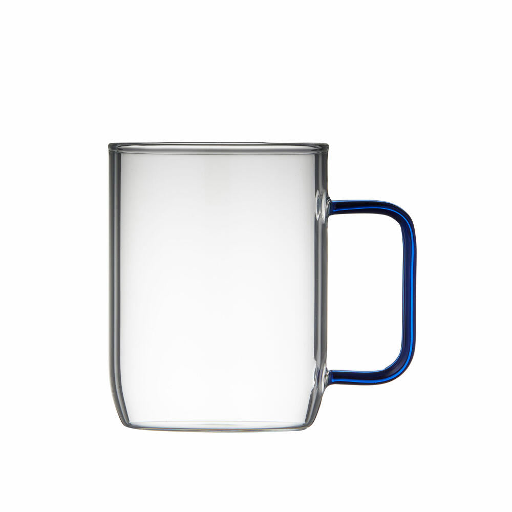 Lyngby Glas Torino glass mugs set of 2, handle mugs, glass, blue, 400 ml, 32767