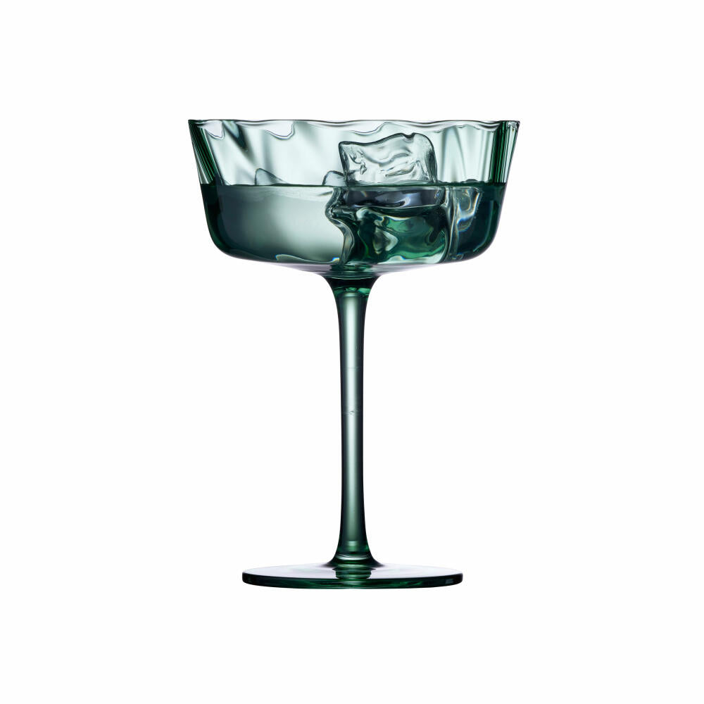 Lyngby Glas Champagne Bowl Vienna Set of 4, Champagne Bowls, Glass, Green, 350 ml, 31731