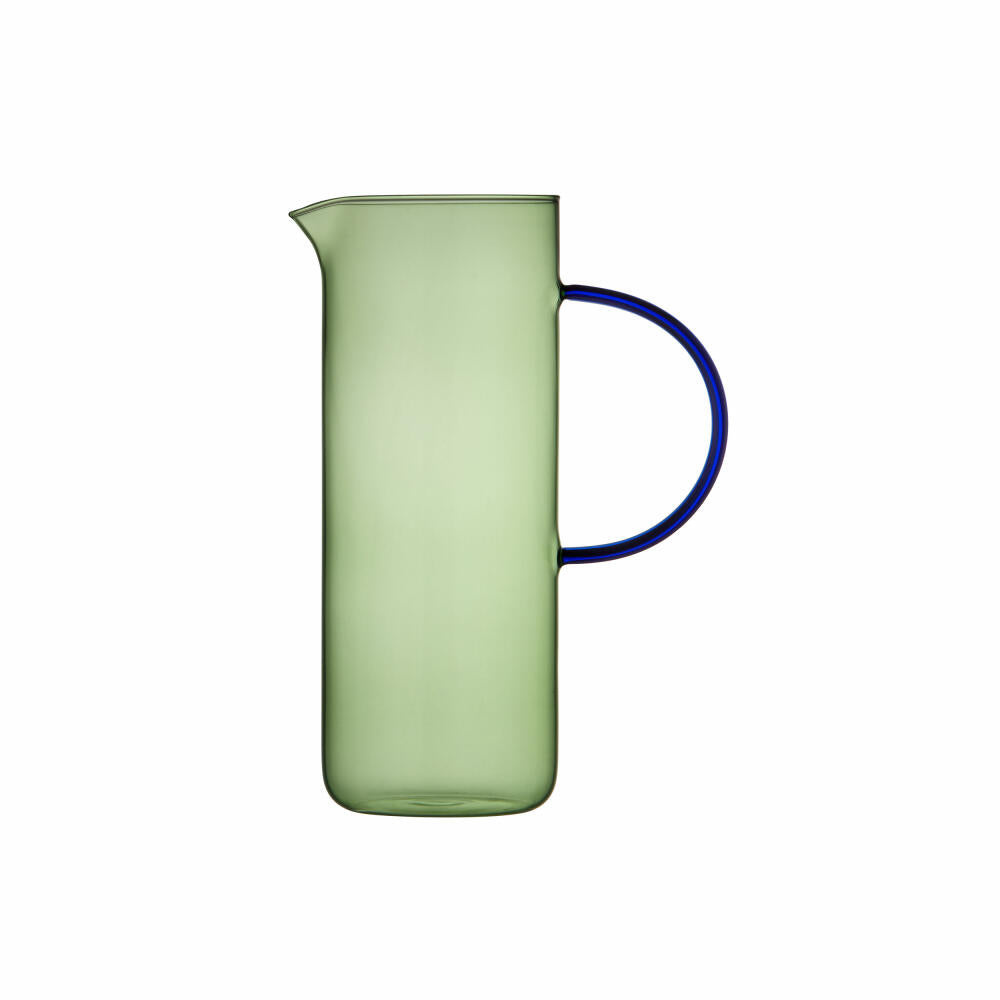 Lyngby Glas glass jug Torino, jug, pitcher, glass, green, blue, 1.1 L, 30195