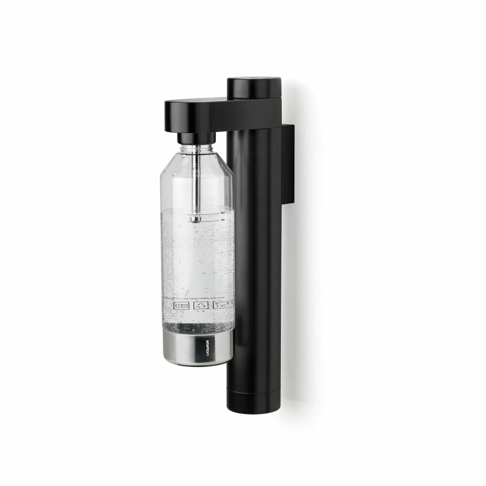 Stelton Brus water carbonator with wall bracket, stainless steel, plastic, black, 2102-1