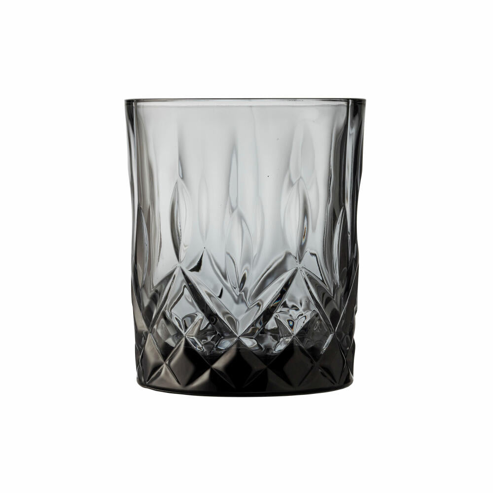 Lyngby glass whiskey glass Sorrento Smoke set of 4, tumblers, glass, gray, 320 ml, 31488