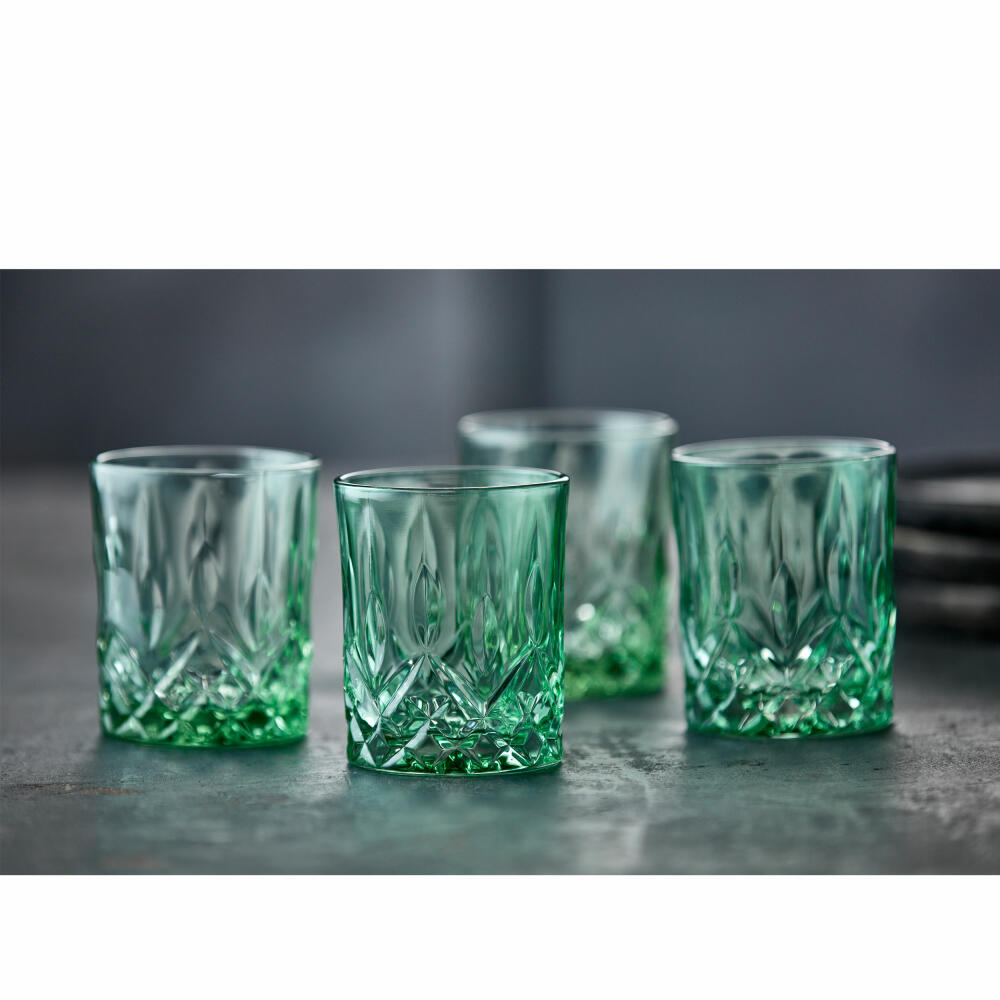 Lyngby Glass Whiskey Glass Sorrento Set of 4 Tumblers Lime Soda Glass Green 320 ml 31477