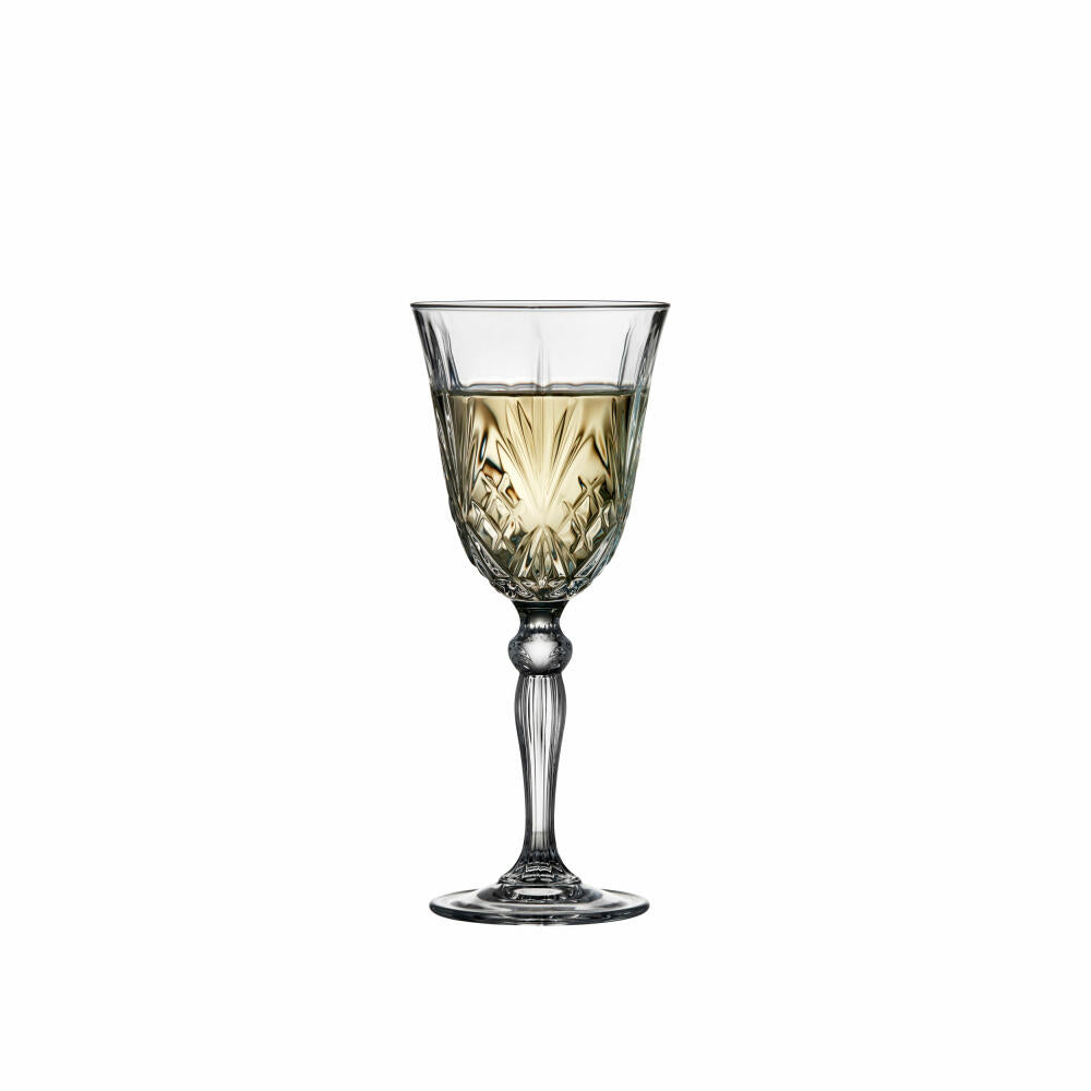 Lyngby Glas white wine glass Melodia set of 4, crystal glass, clear, 210 ml, 916099